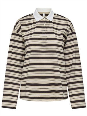 ONLAminah Life Stripet Polo - Nomad/Black Coffee